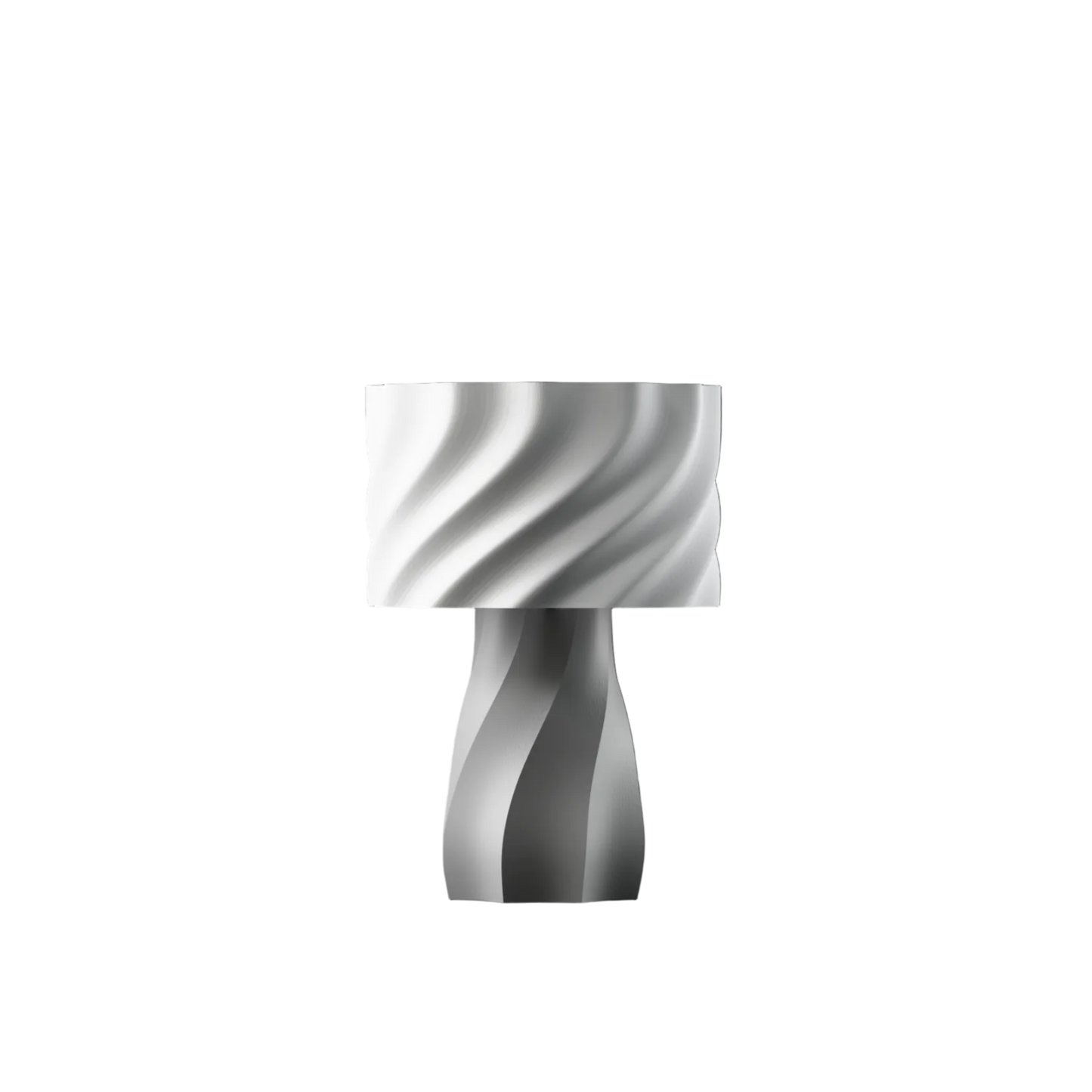 Modern white spiral table lamp - Aurelia - with fluted cylinder top