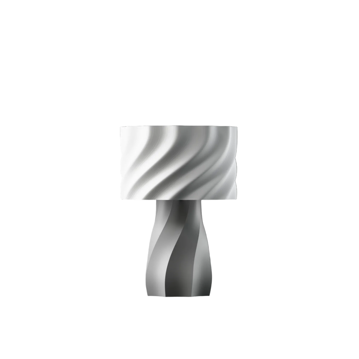 Modern white spiral table lamp - Aurelia - with fluted cylinder top