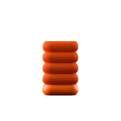 Orange stacked square table lamp with mesh textured finish