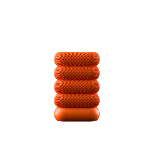 Orange stacked square table lamp with mesh textured finish