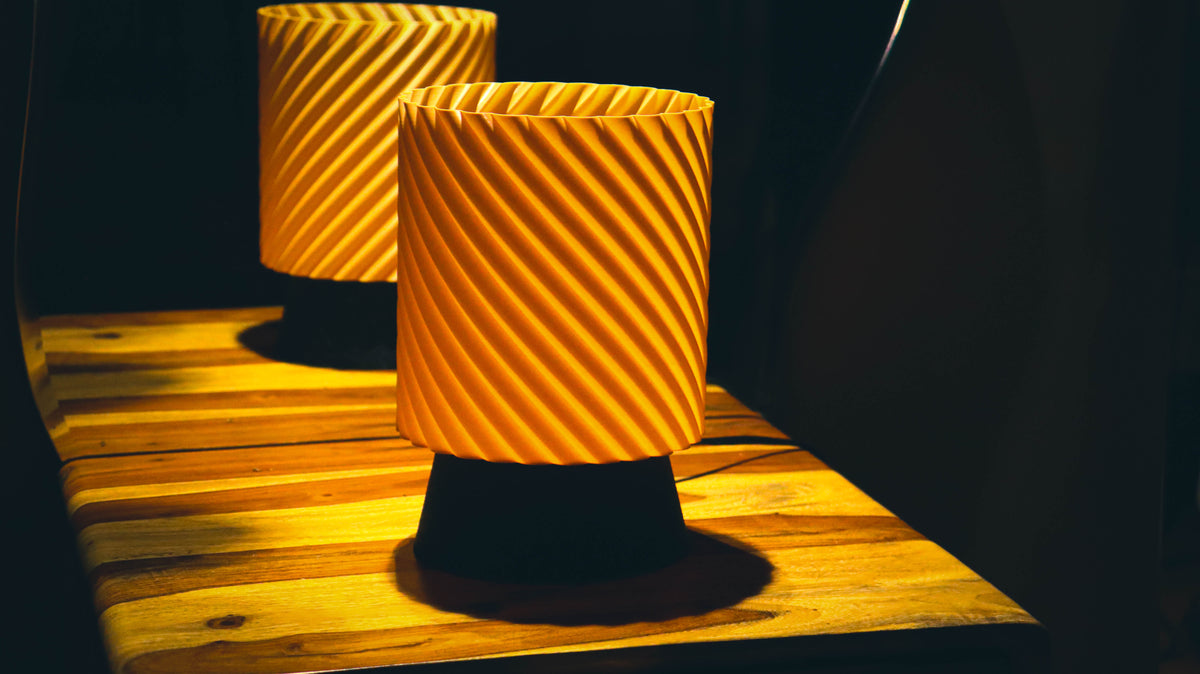 Modern textured table lamp - Viper Lamp - warm ambient lighting for home decor